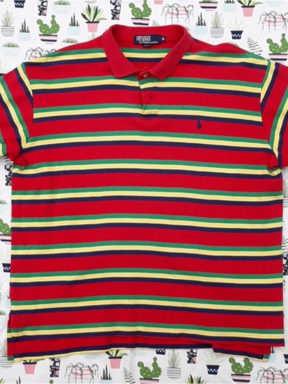 Polo by Ralph Lauren Red Polo with Multicolor Stripes